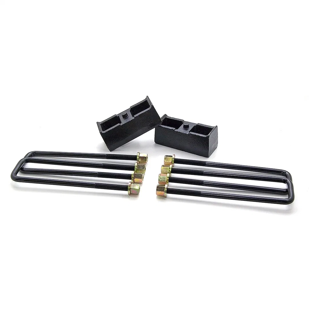66-3002 – READYLIFT Leaf Spring Block Kit, 2.25 Inch Block Black Includes 2 Rear Blocks/4 U-Bolts and Hardware